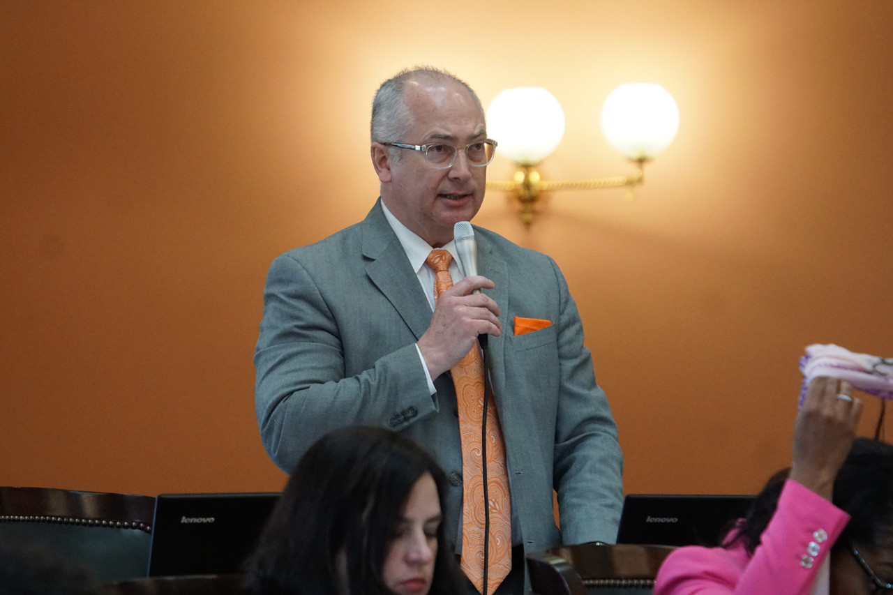 Rep. Smith speaks on the House floor in opposition to a near-total abortion ban that would prohibit abortions in Ohio long before most women know they are pregnant