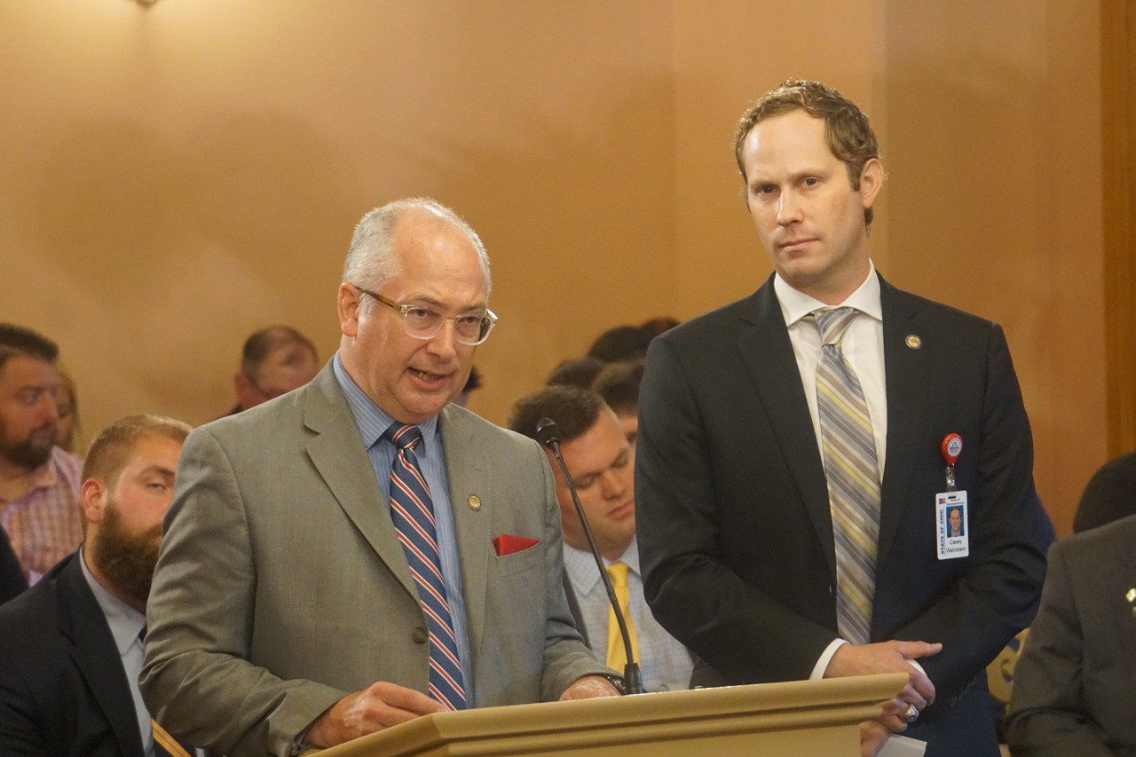 Rep. Smith, K. speaks in front of the Transportation & Public Safety Committee in support of his legislation to  establish an Electric Vehicle Study Committee