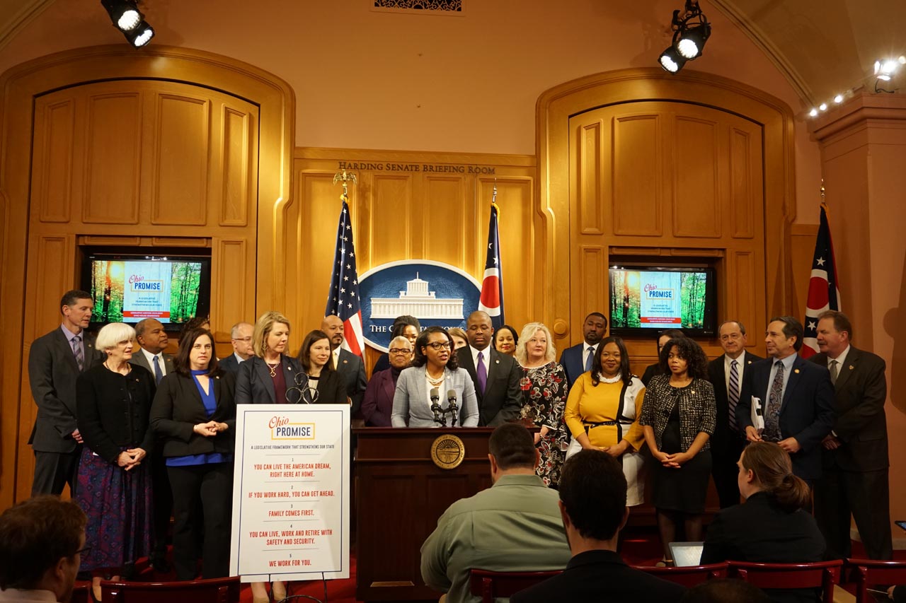 Leader Sykes joins Democratic lawmakers to unveil the Ohio Promise, a blueprint to renew the Buckeye State's promise of better jobs and brighter futures