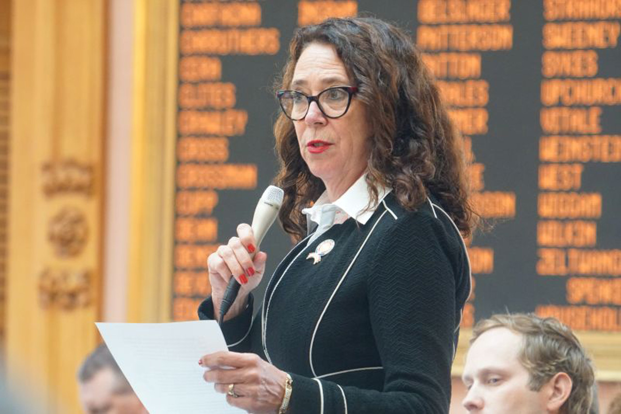Rep. Lepore-Hagan speaks during session in support of her bipartisan priority bill to create TechCred & microcredential assistance programs