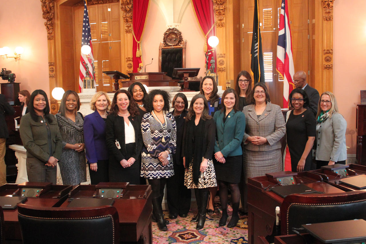 Rep. Boggs (center right) and fellow members of the Women's Caucus
