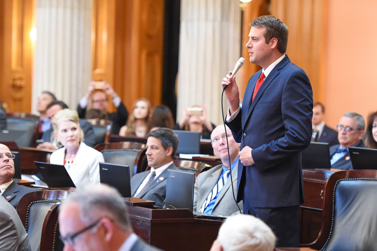 Rep. Merrin speaks during a recent House session.