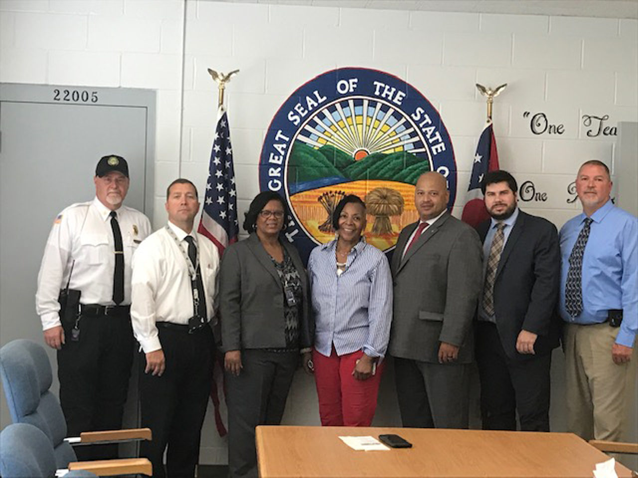Rep. Ingram visits with staff after touring the Warren County Correctional Institution