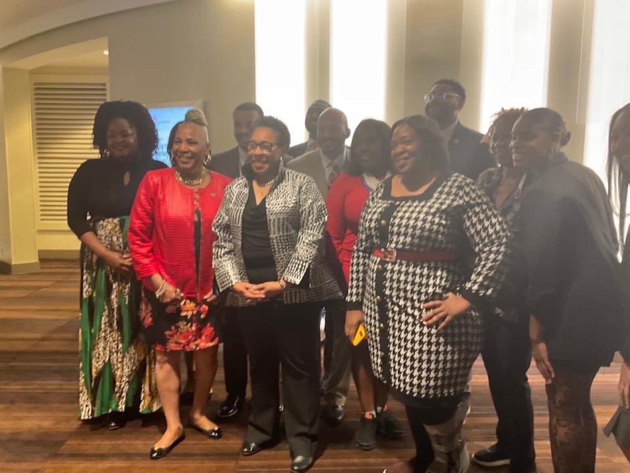 Rep. Ingram pictured with the Ohio Legislative Black Caucus and Secretary of Housing and Urban Development, Marcia Fudge, at National Black Caucus of State Legislators