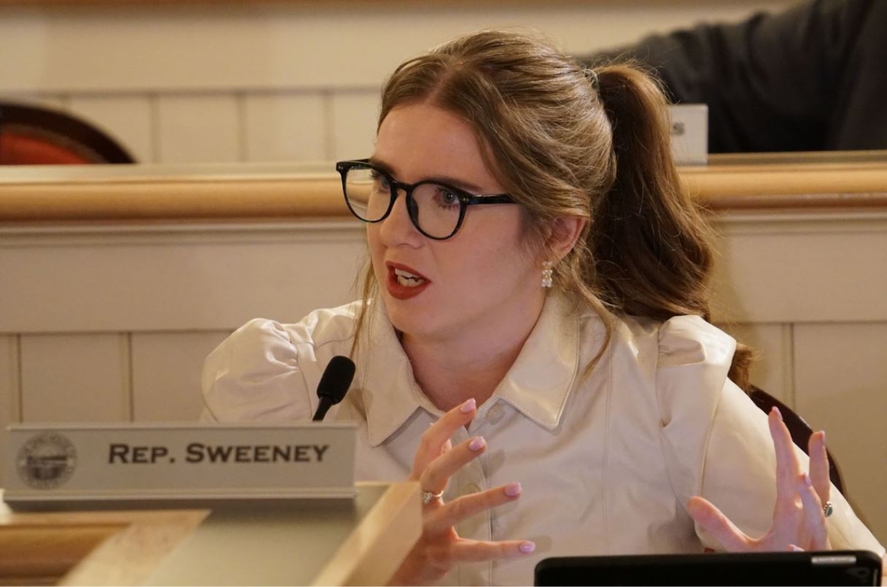 Representative Sweeney asks questions during a hearing of the House Constitutional Resolution Committee.