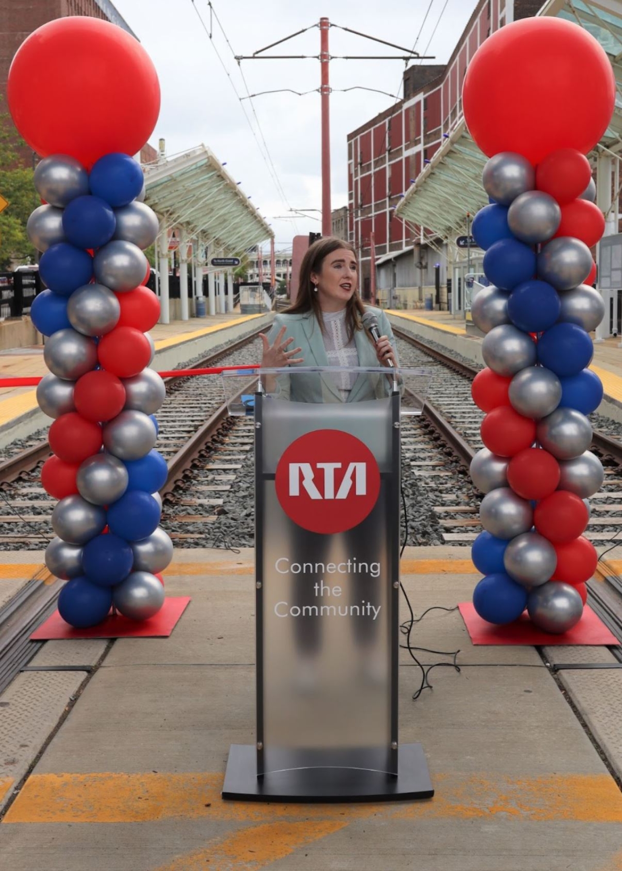 Rep Sweeney speaks at the Greater Cleveland RTA Waterfront Line Grand Re-Opening