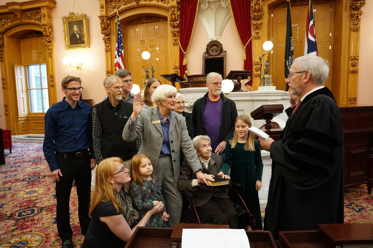 State Representative Mary Lightbody is sworn in to the 133rd General Assembly alongside her friends and family