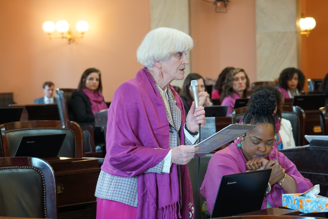 Rep. Lightbody speaks on the House floor in opposition to a near-total abortion ban that would prohibit abortions in Ohio long before most women know they are pregnant