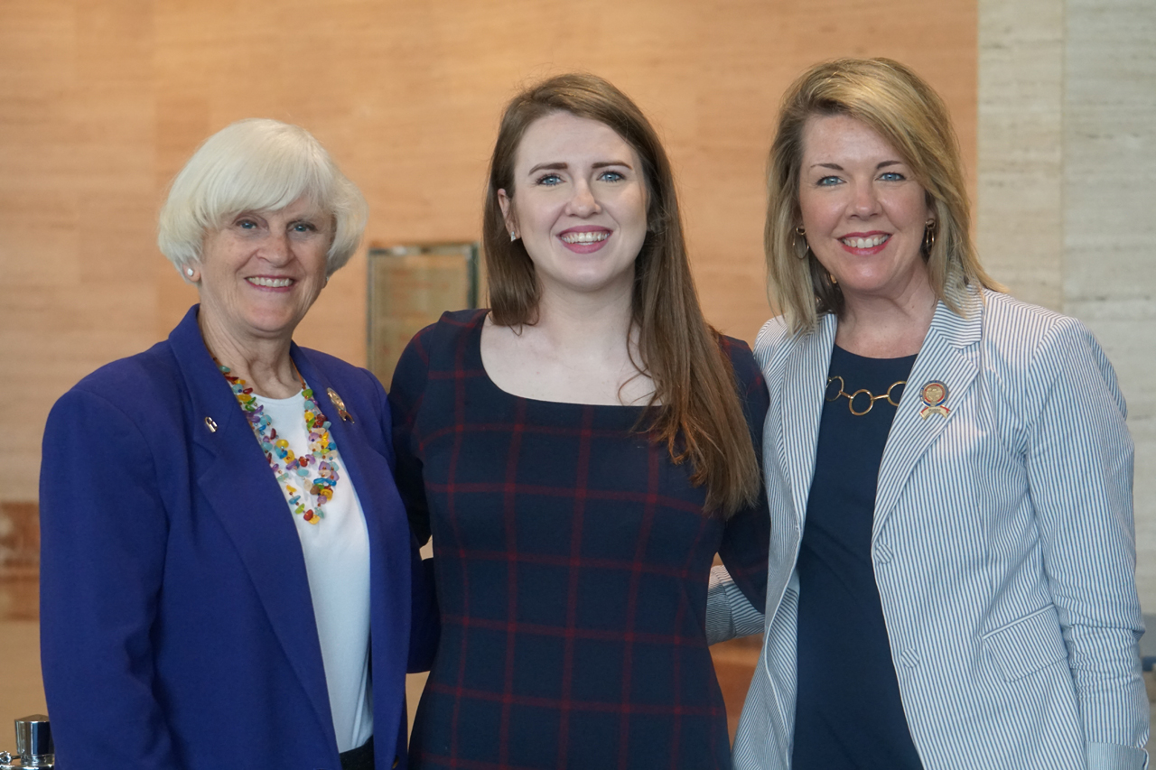 Rep. Russo at 2019 Women's Lobby day with Reps. Mary Lightbody (D-Westerville) and Bride Rose Sweeney (D-Cleveland)