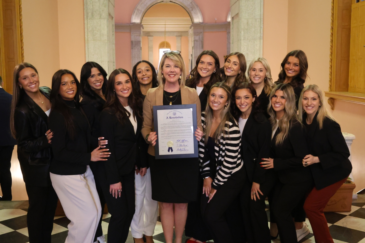 Leader Russo presenting a Resolution to the Ohio State Dance Team