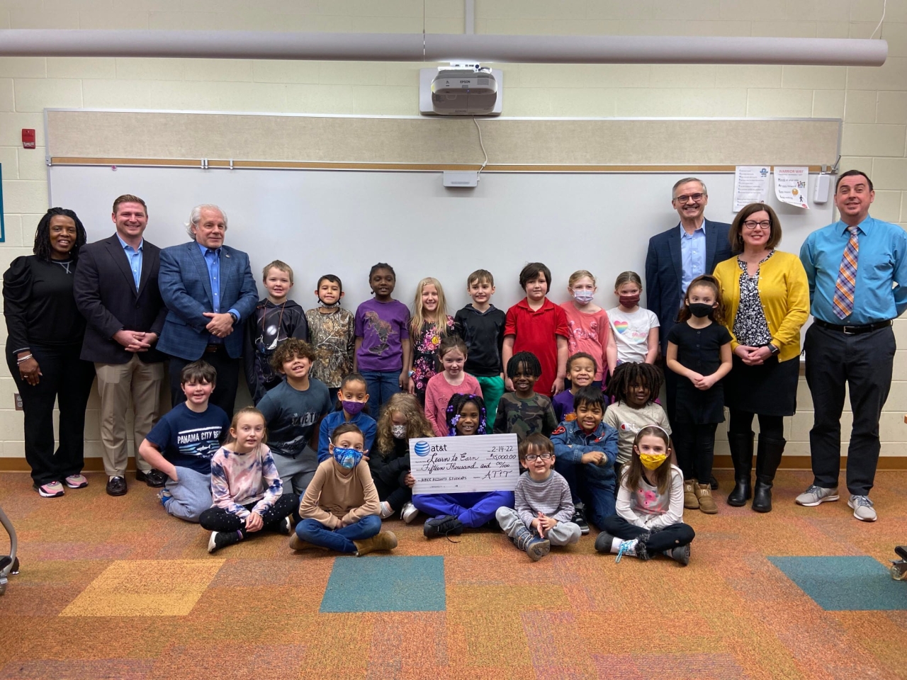 State Representative Phil Plummer presented a $15,000 grant with AT&T Foundation to support summer learning programs at Rushmore Elementary School.
