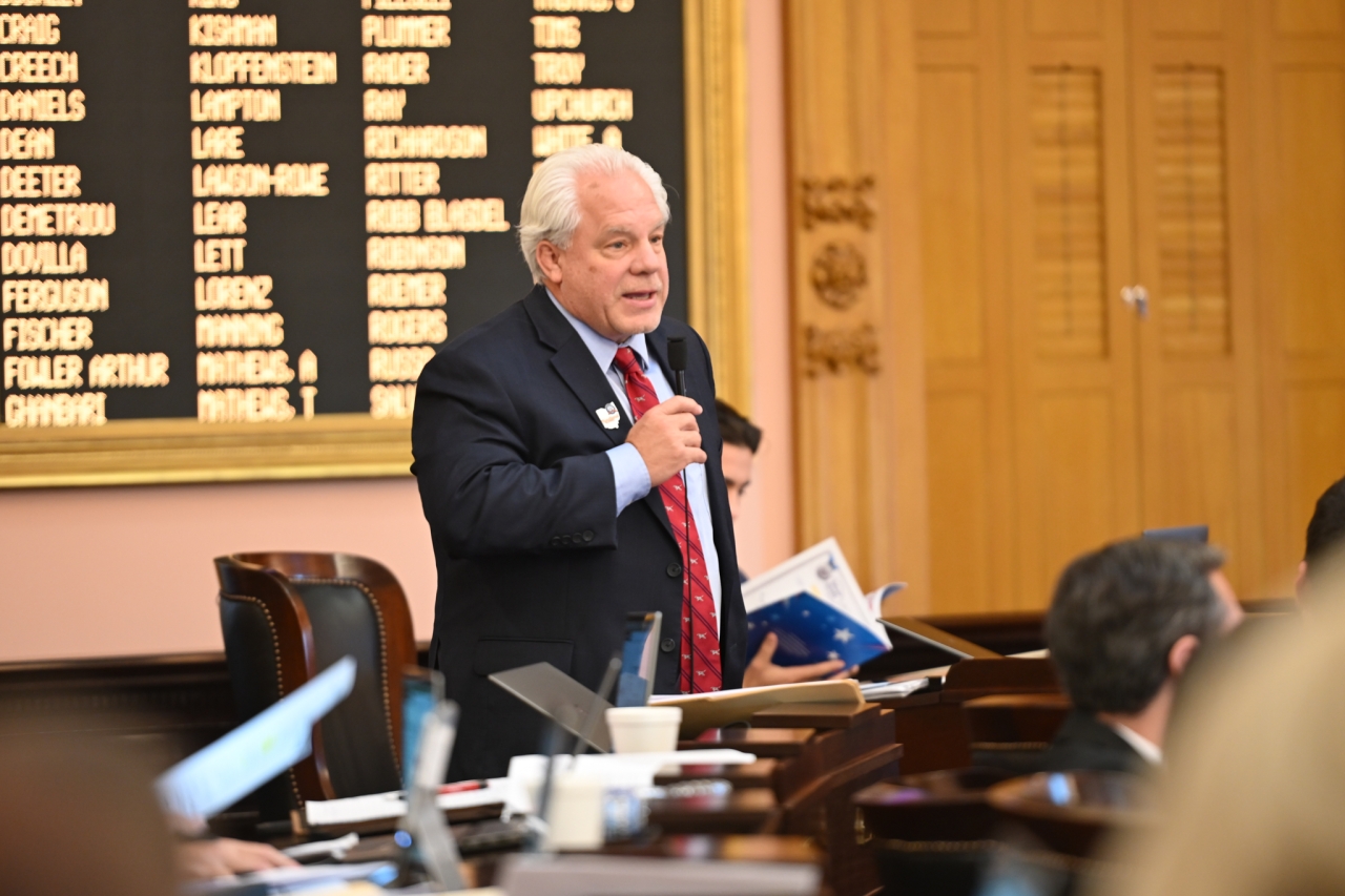 Rep. Plummer speaks on the House floor during session.