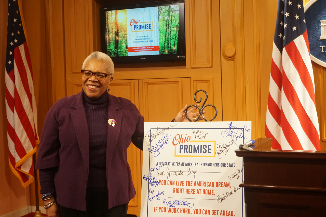 Rep. Hicks-Hudson signs onto the Ohio Promise, a blueprint to renew the Buckeye State's promise of better jobs and brighter futures