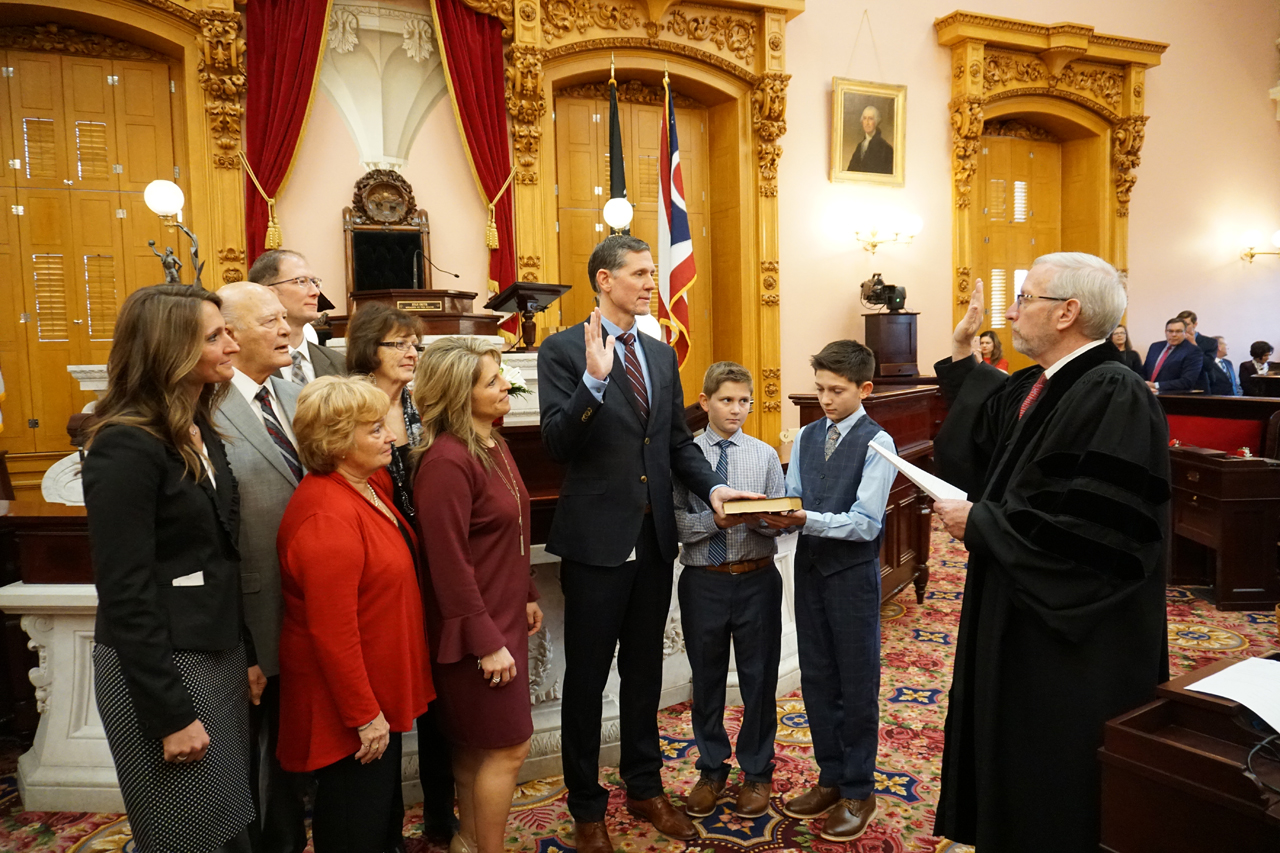 State Representative Joseph Miller is sworn in to the 133rd General Assembly alongside his friends and family