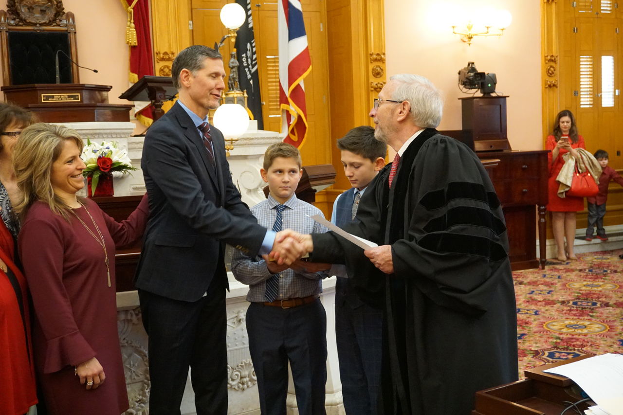 State Representative Joseph Miller is sworn in to the 133rd General Assembly alongside his friends and family
