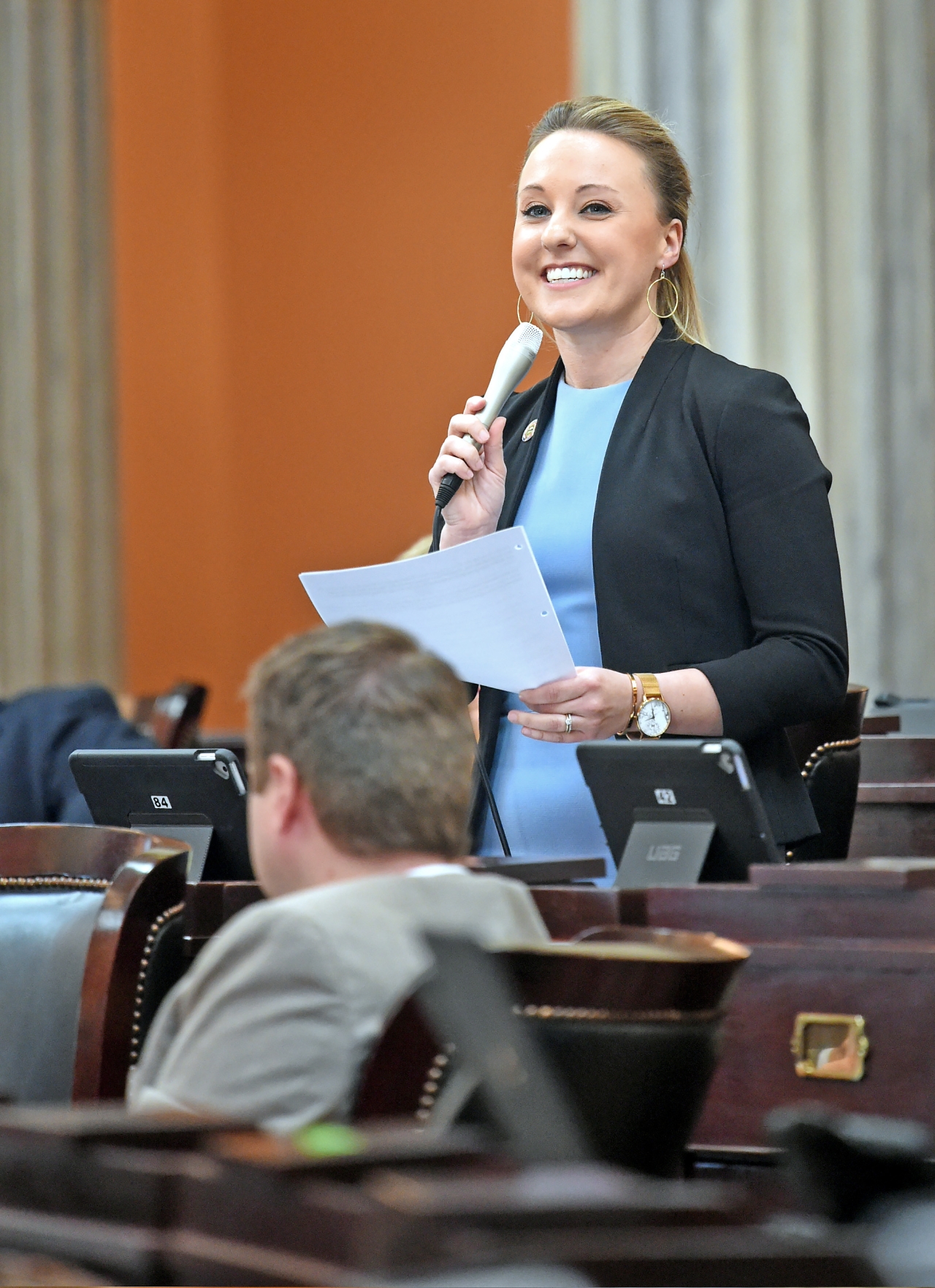 Representative Manchester gives speech on the House Floor.