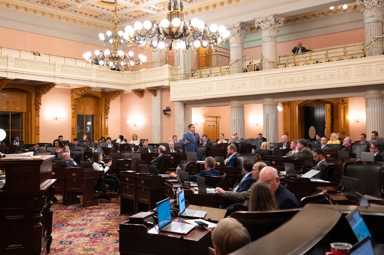 Rep. Ghanbari speaks on the House floor during session