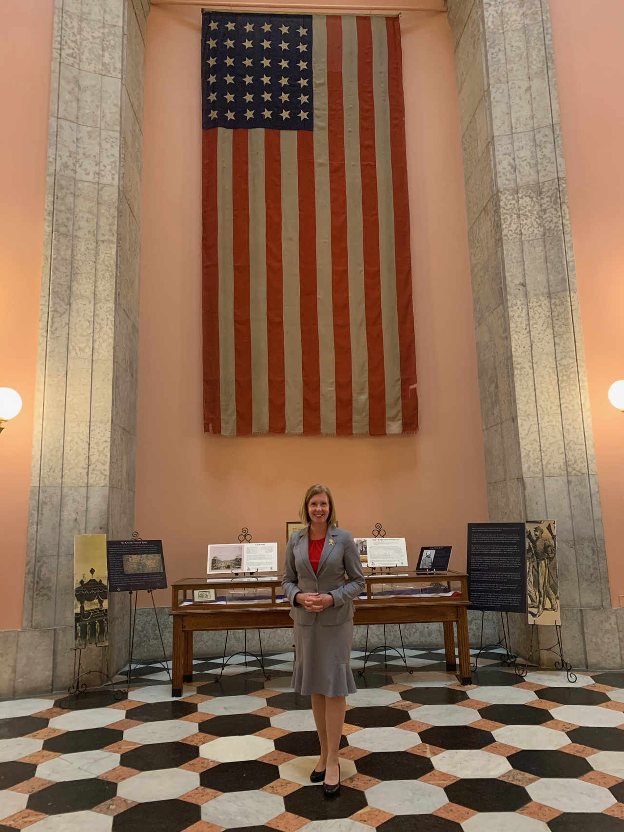 Representative Abrams in the Statehouse Rotunda.
