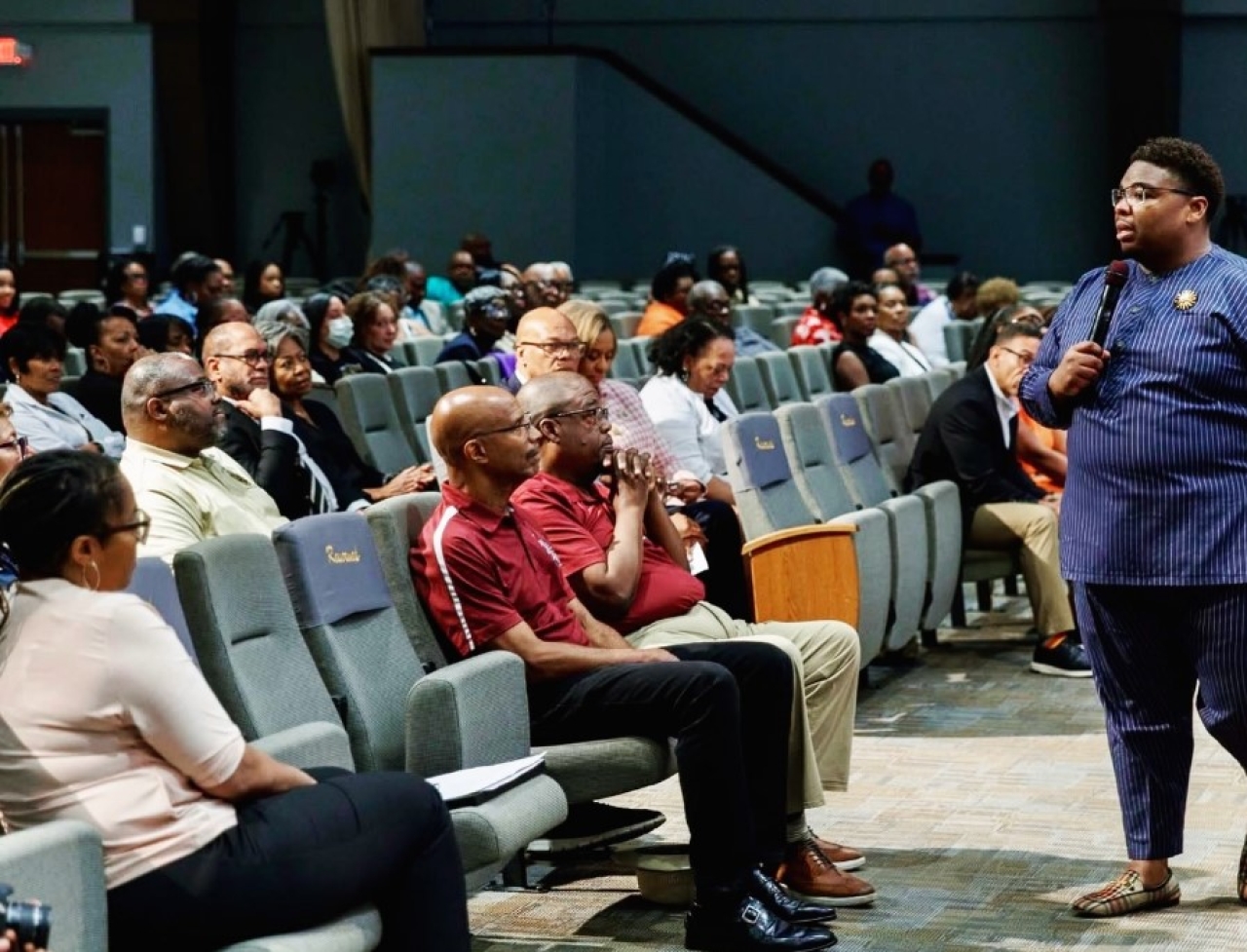 Picture of the audience at the OLBC State of Black Ohio event listening to Rep. Jarrells' speech.