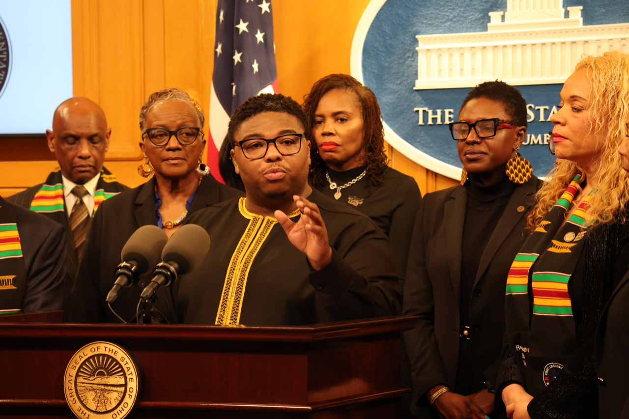 Rep. Jarrells speaks at the 2026 OLBC Black History Month Press Conference