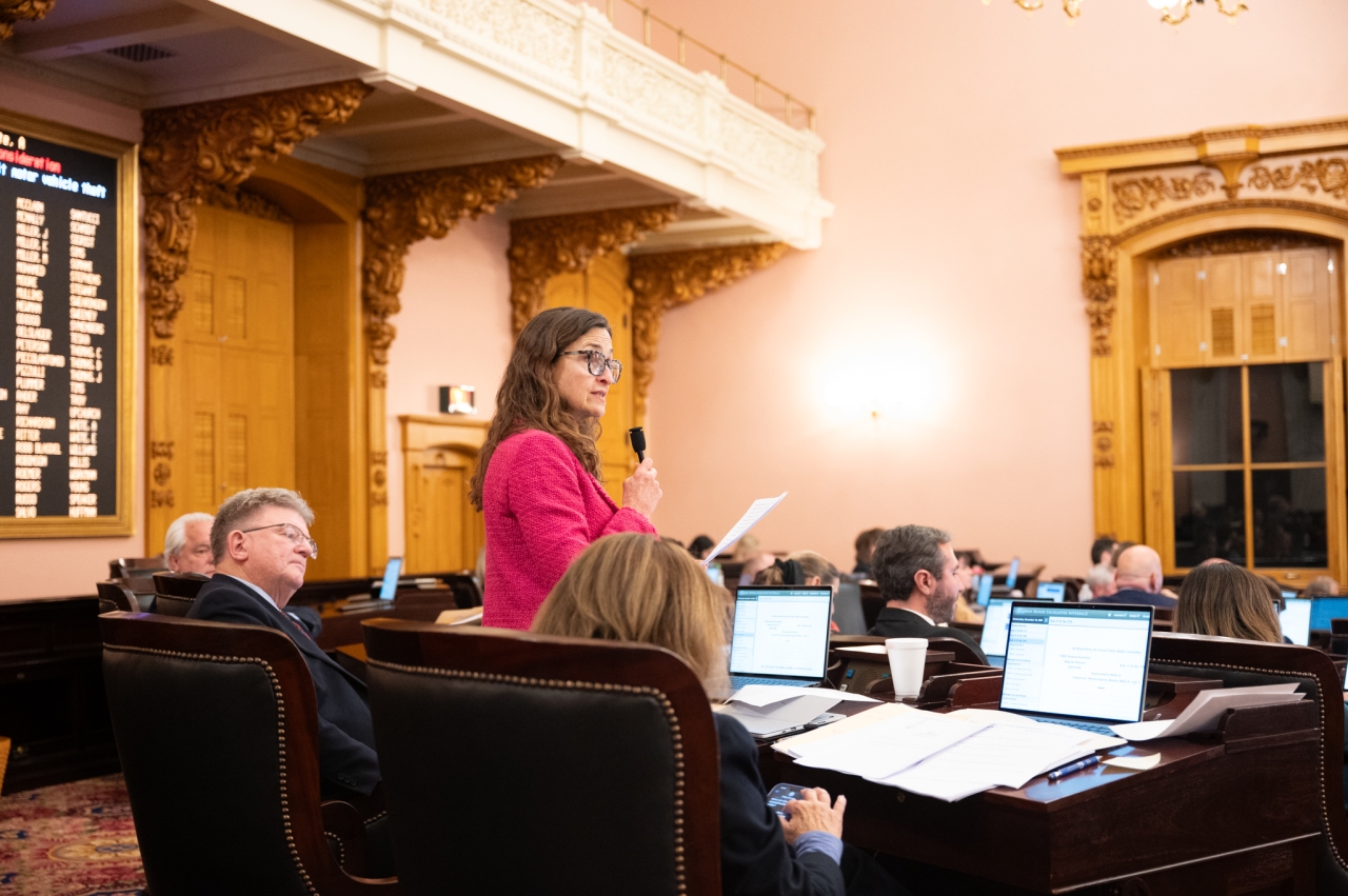 Rep. White speaks on the House floor during session