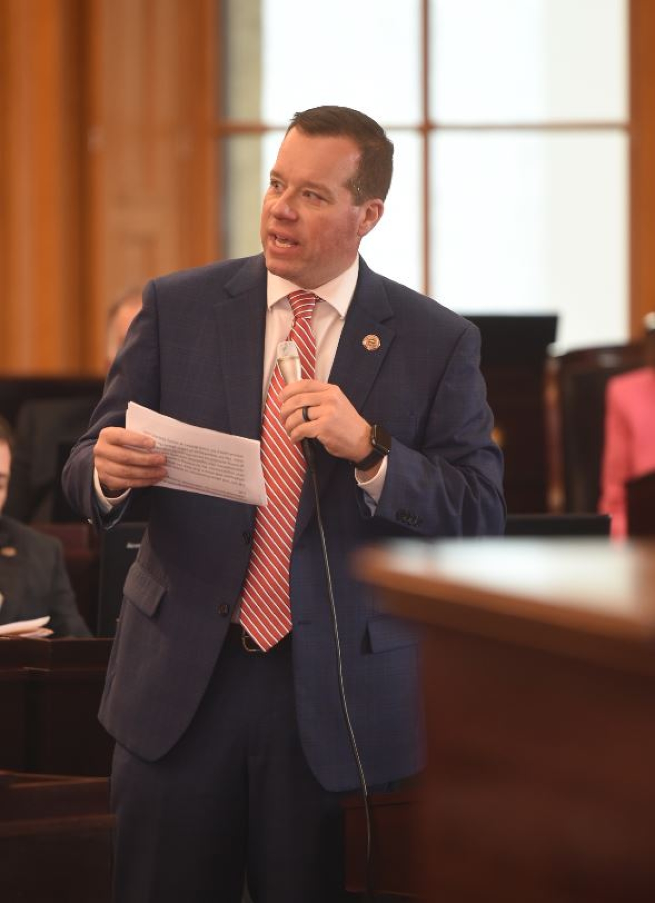 Rep. Creech speaks to House Bill 197 on the House floor during session.