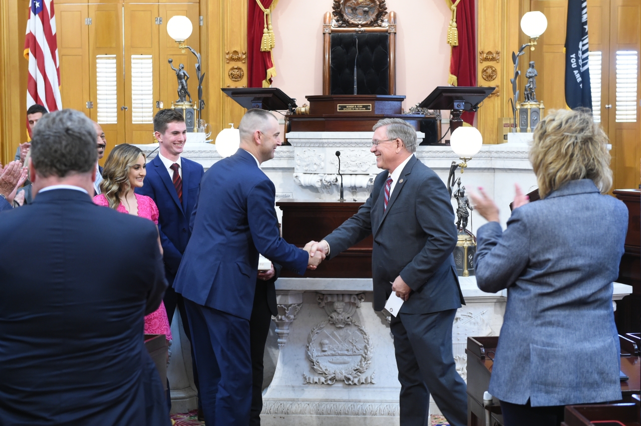 Rep. Miller sworn-in by Ohio House Speaker Bob Cupp