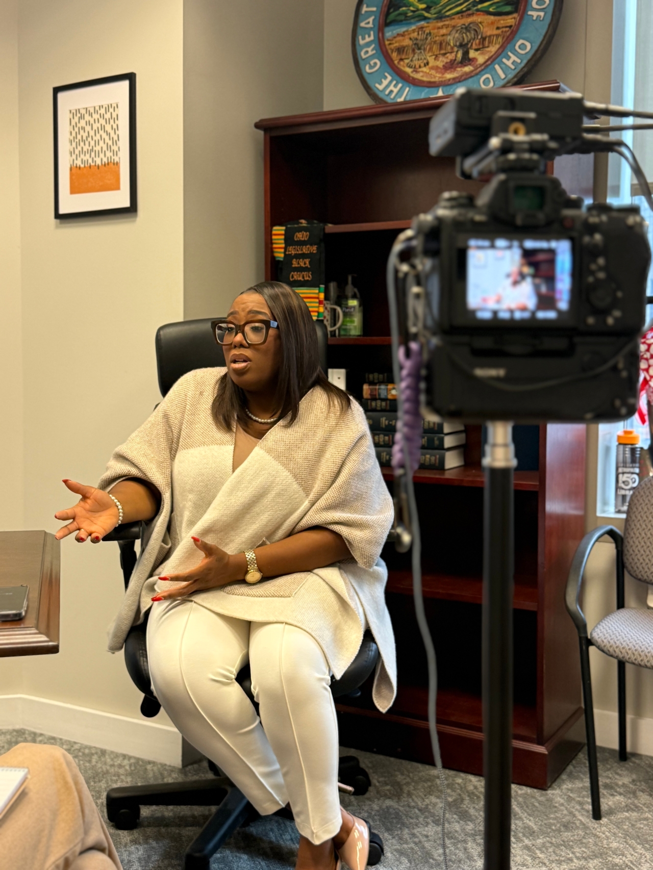 Behind the Scenes of one of Representative Humphrey's Interviews