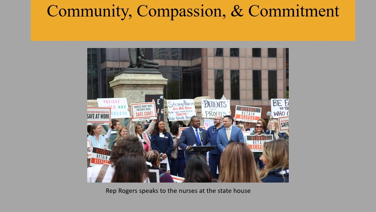 Rep. Rogers speaks to nurses at the statehouse