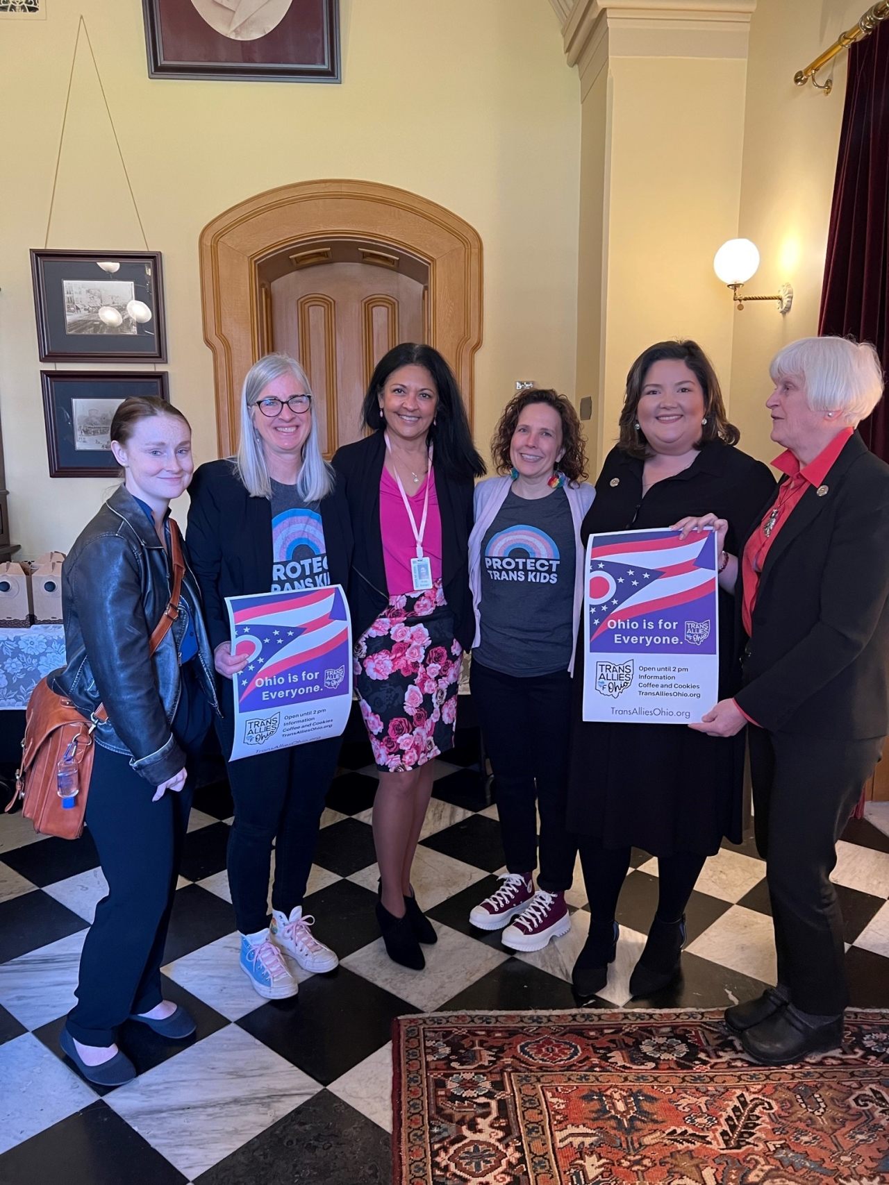 Rep. Somani attends an event at the Statehouse with Trans Allies Ohio, along with Representatives Miranda and Lightbody