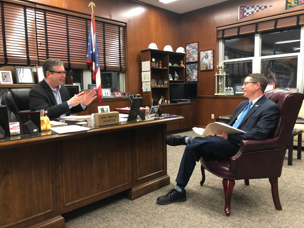 Rep. Brennan meeting with the Mayor Timothy DeGeeter