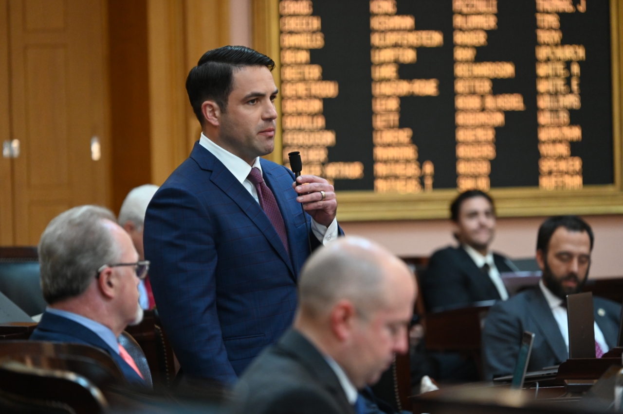 Rep. Demetriou speaks on the House floor during session