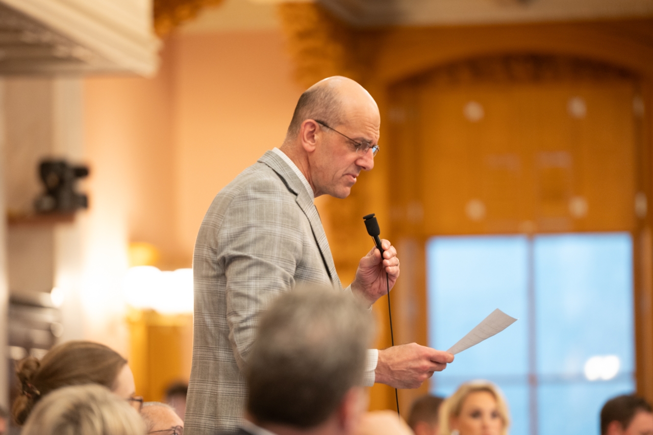 Rep. Thomas speaks on the House floor during session.