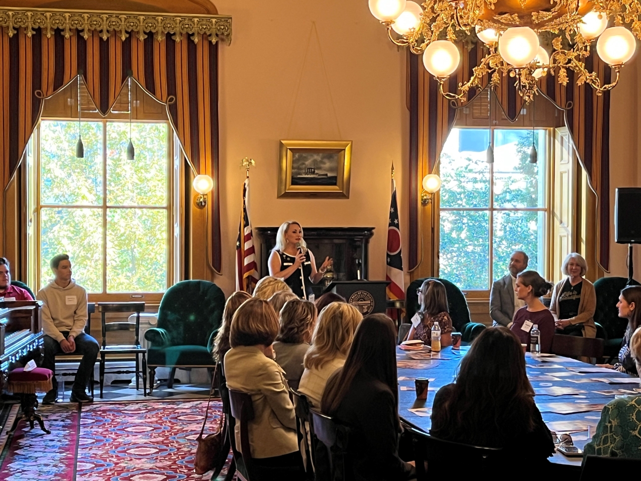 Representative Miller addresses the Ohio Pro-Life Caucus