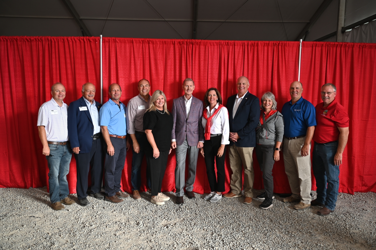 Representative Klopfenstein, fellow members of the General Assembly, and Ohio State University President Carter at the 2024 Farm Science Review.