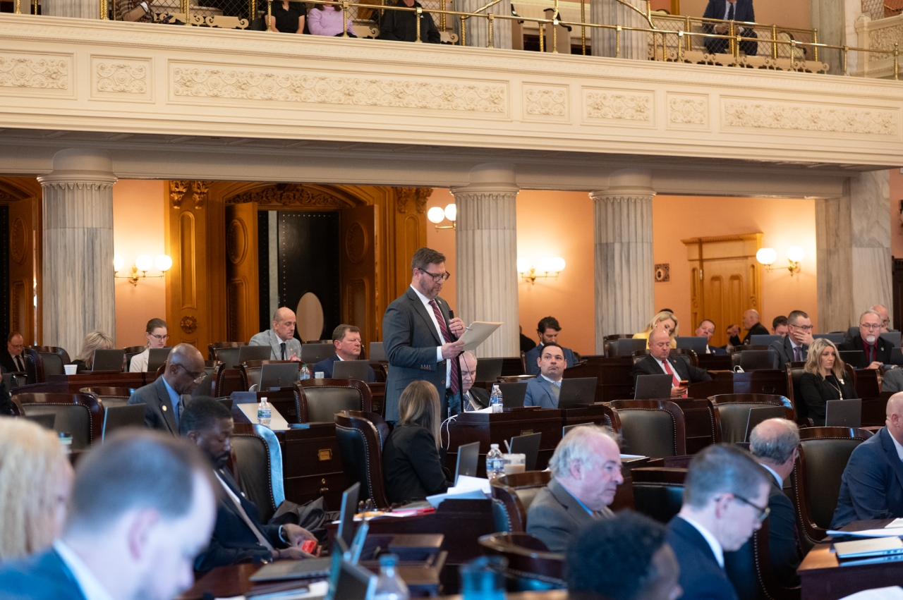 Rep. Lorenz speaks on the House floor during session