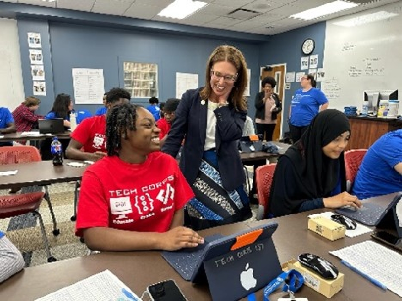 Rep. Brown Piccolantonio Visits High School TECH CORPS Camp