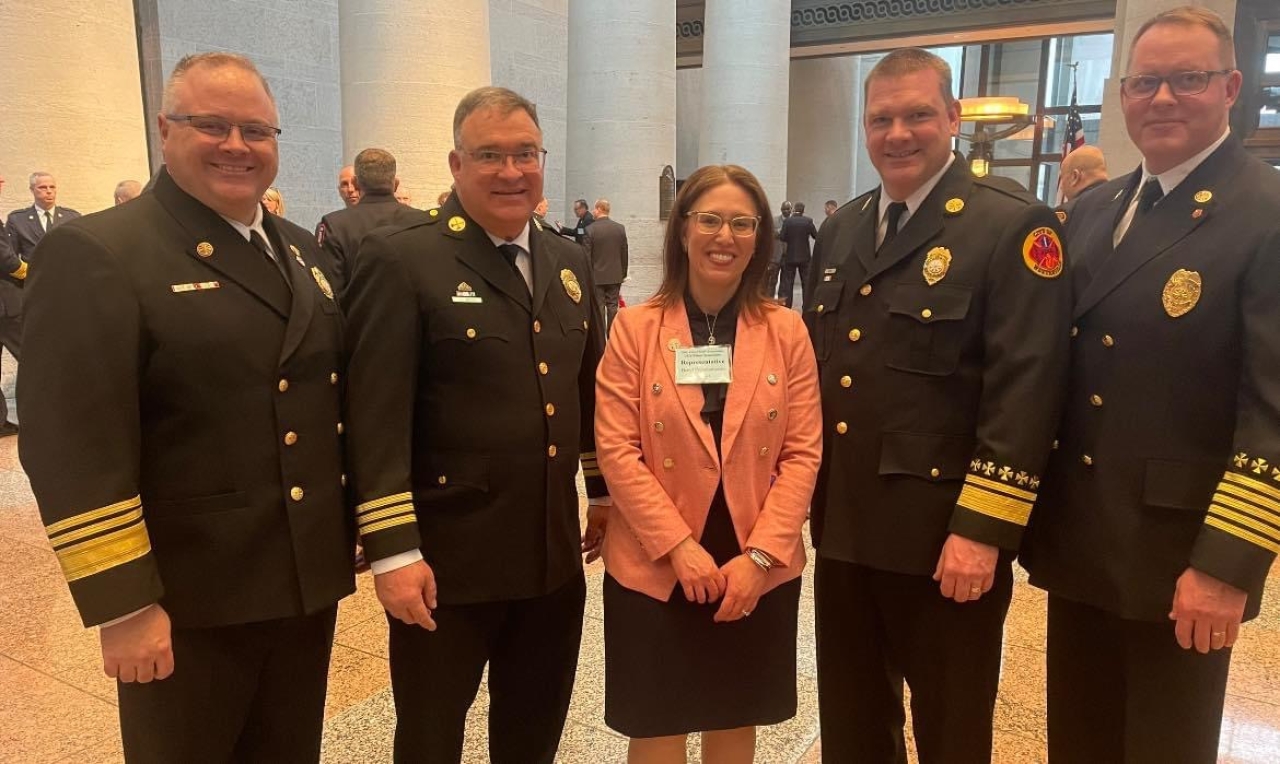 Rep. Brown Piccolantonio with Ohio Fire Chiefs