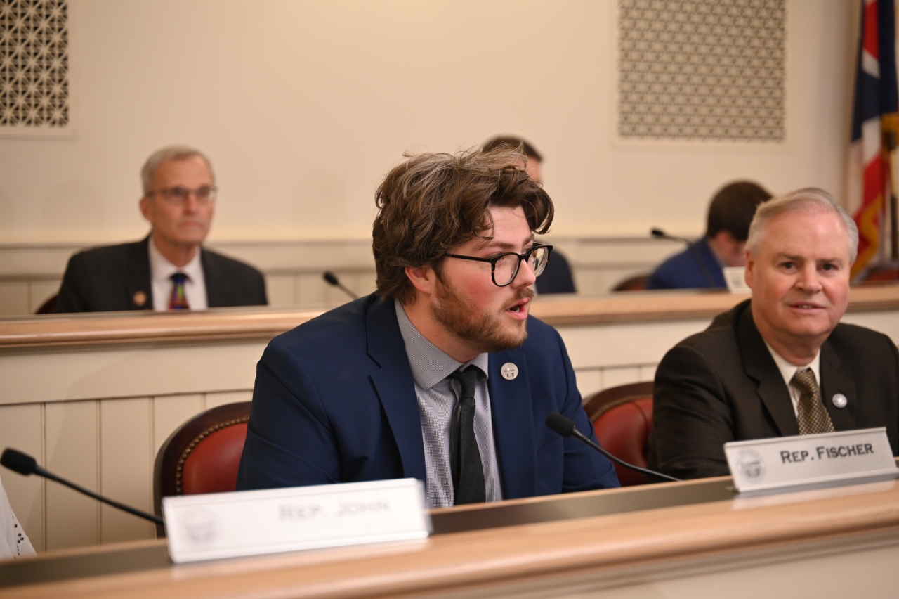 Rep. Tex Fischer (R-Boardman) sits in on his first committee as a State Representative