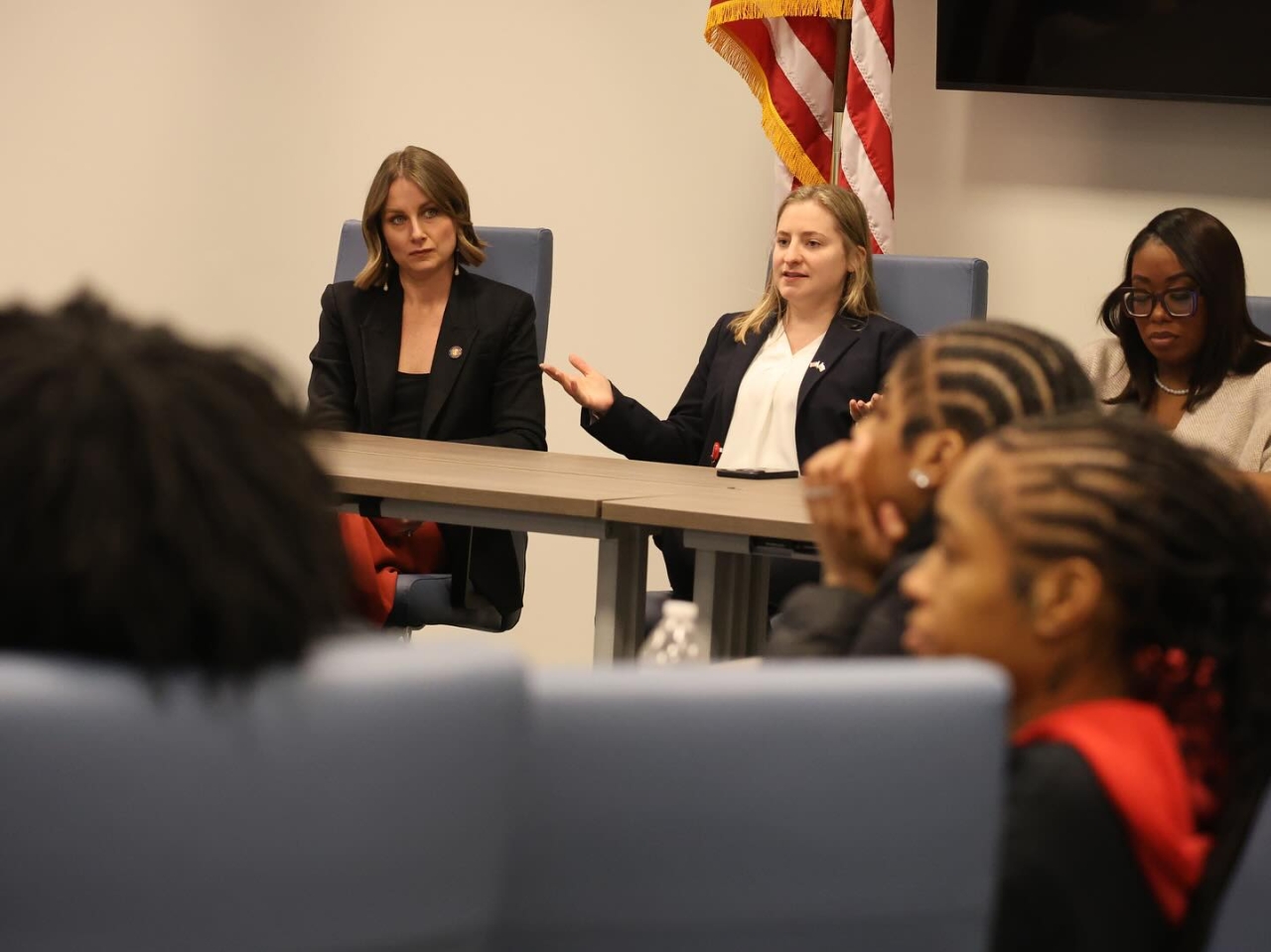 Rep. Cockley listens to stories from students at JUVYS's Day of Action.
