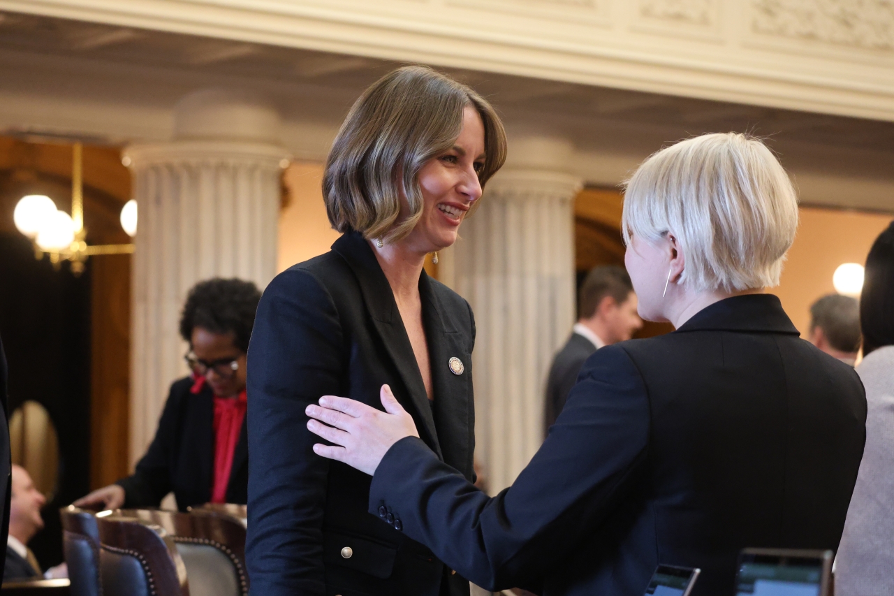 Rep. Lett with Rep. Grim on the House Floor