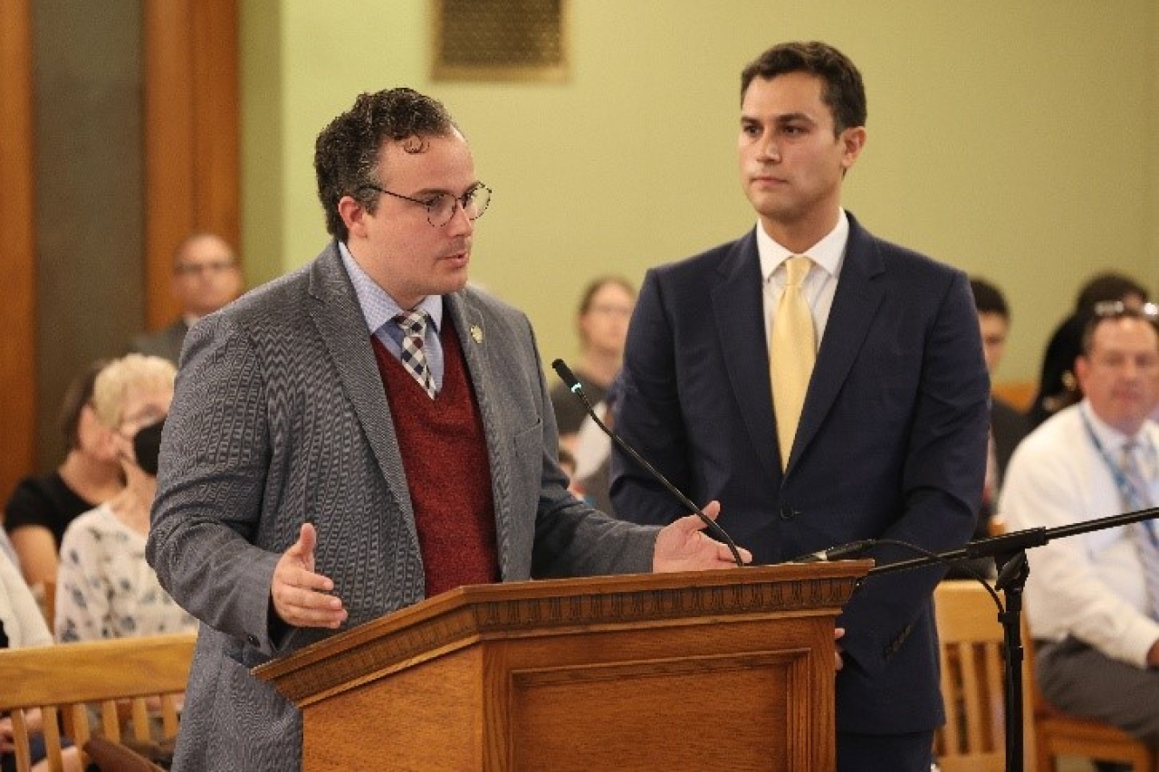 Rep Glassburn joins Leader Isaacsohn to testify before the Joint Committee on Congressional Redistricting