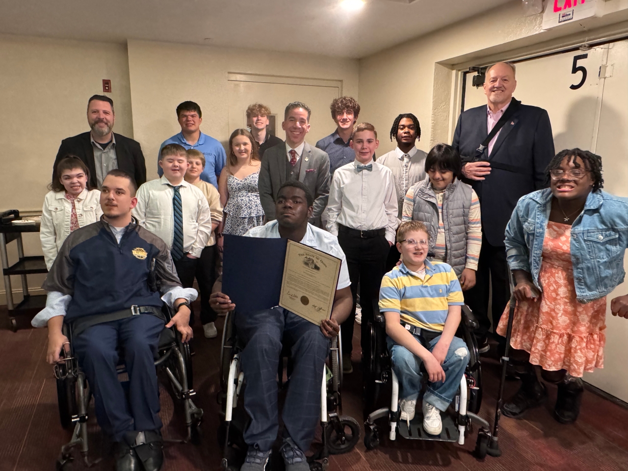Rep. Hall presented the Tallmadge Blue Devils with an Ohio House of Representatives proclamation for their back-to-back state championship