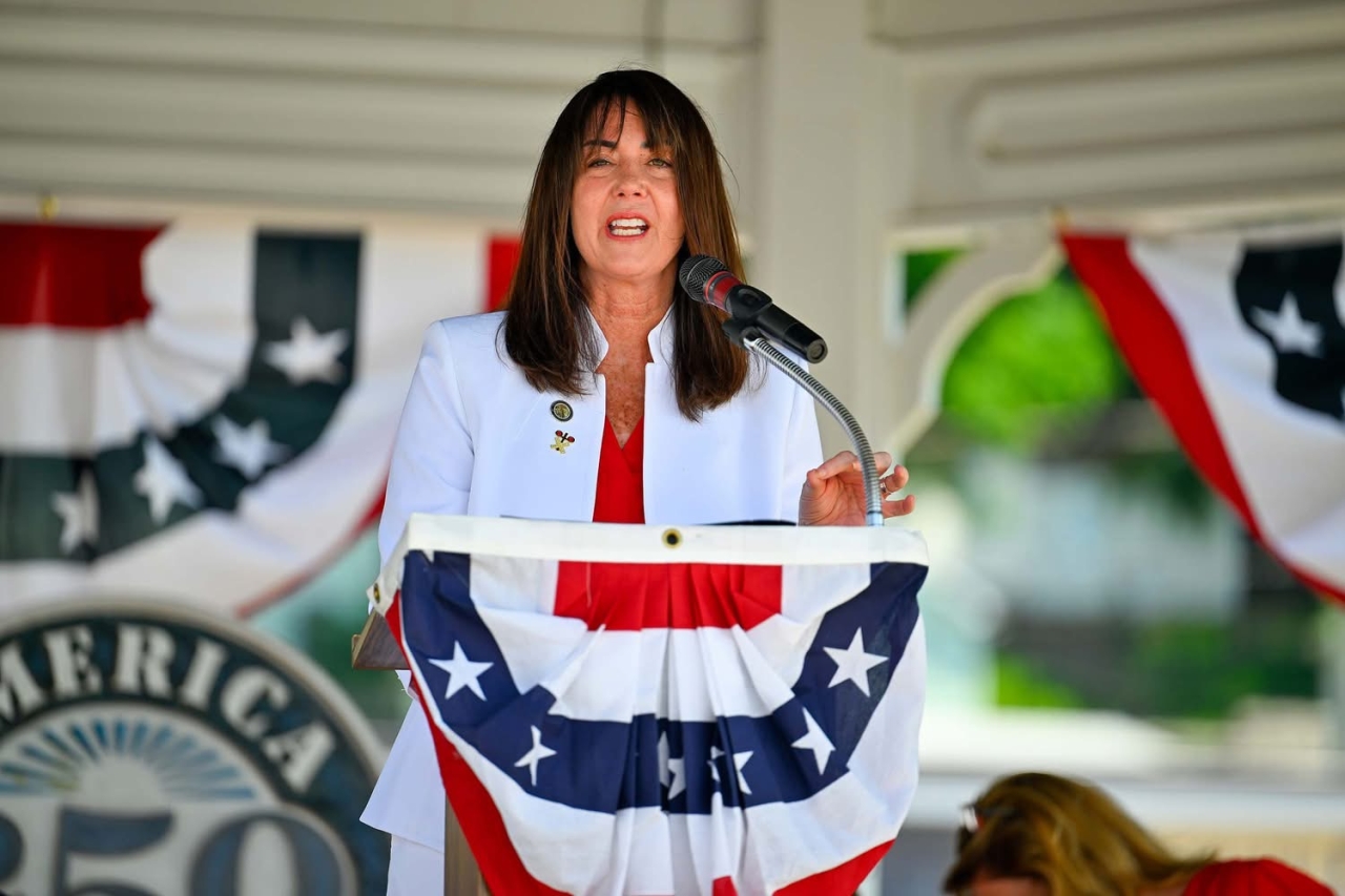 Representative Salvo speaking at the America 250-Ohio launch at the Dennison Depot