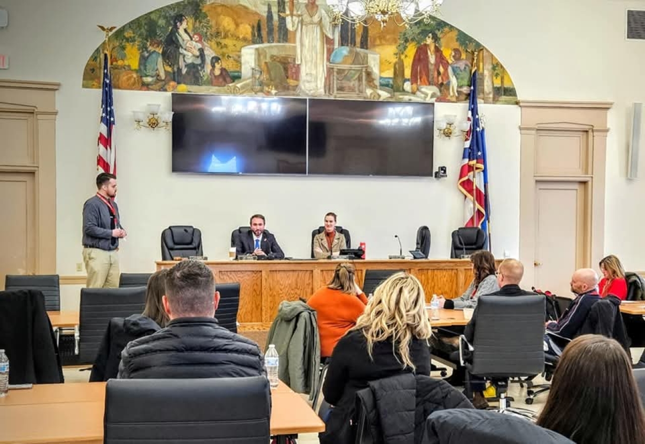Representative David Thomas and Representative Sarah Fowler-Arthur spoke at Leadership Ashtabula's State Delegation Panel