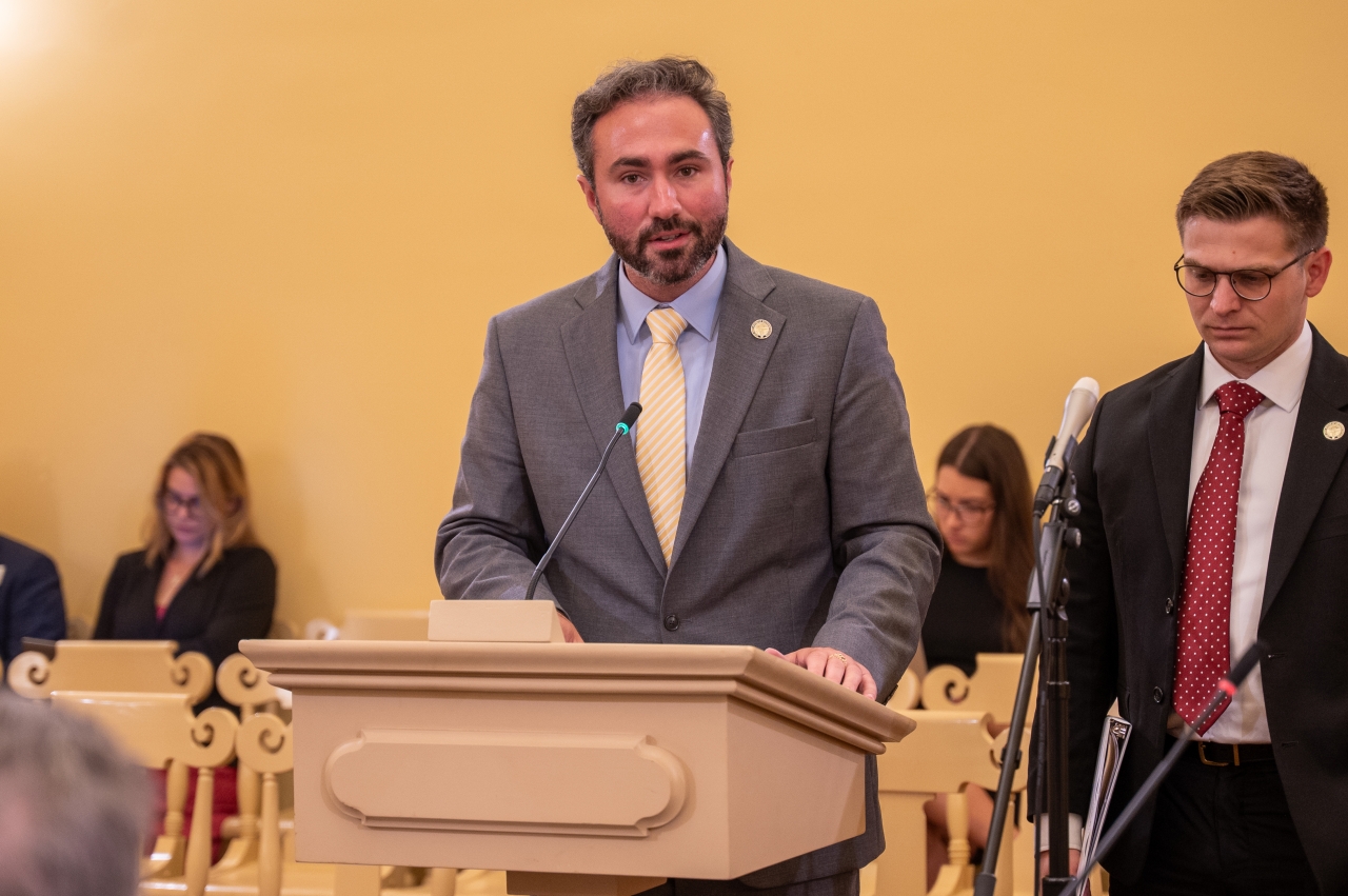 Representatives David Thomas and Ty Mathews testify in House committee
