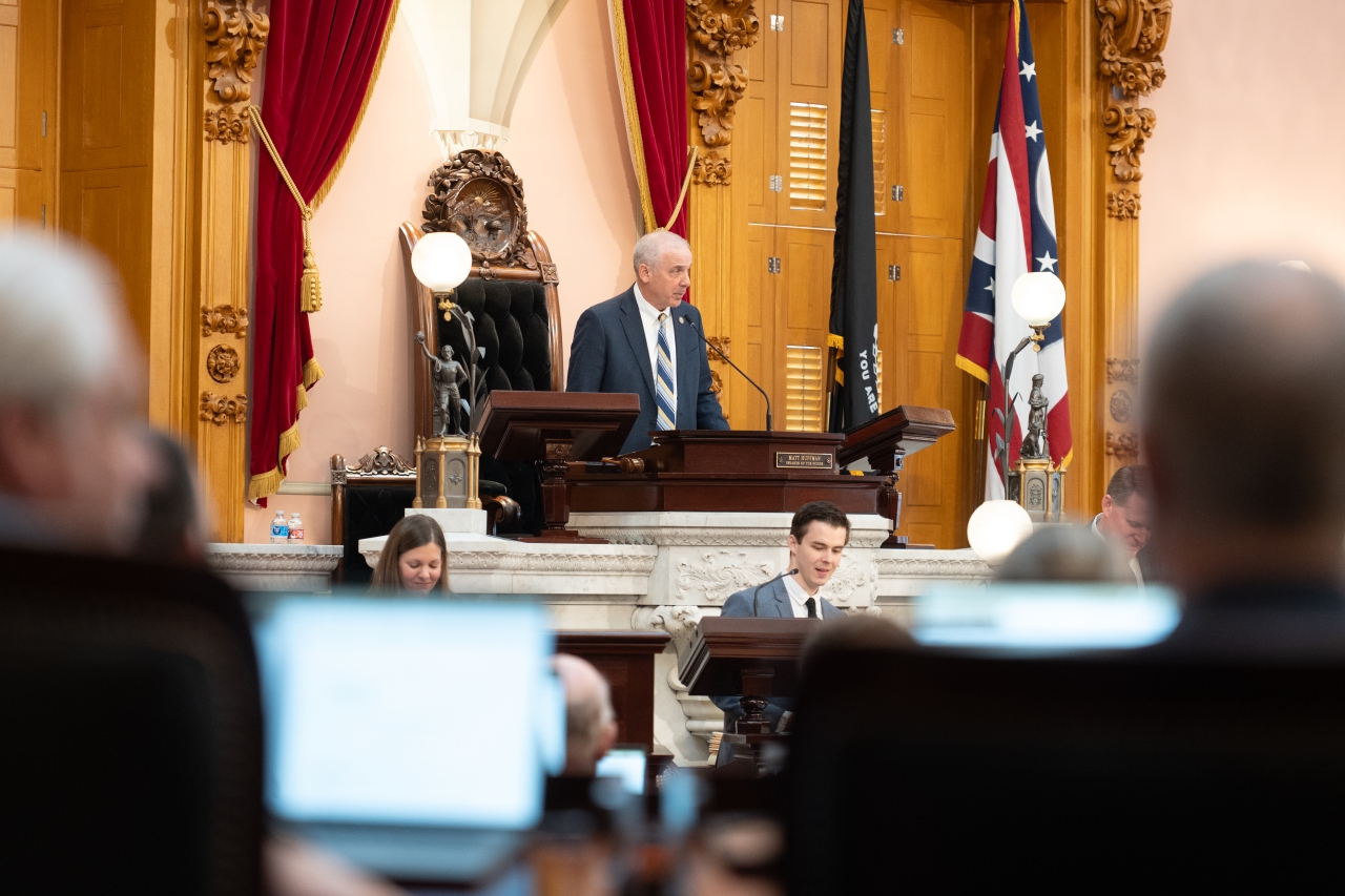 Speaker Huffman in House Chamber