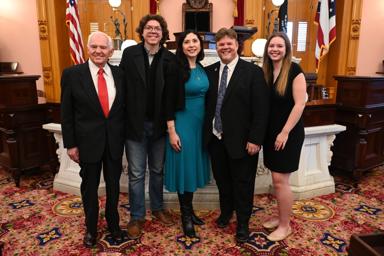 Rep. Ritter and his family on Opening Day.