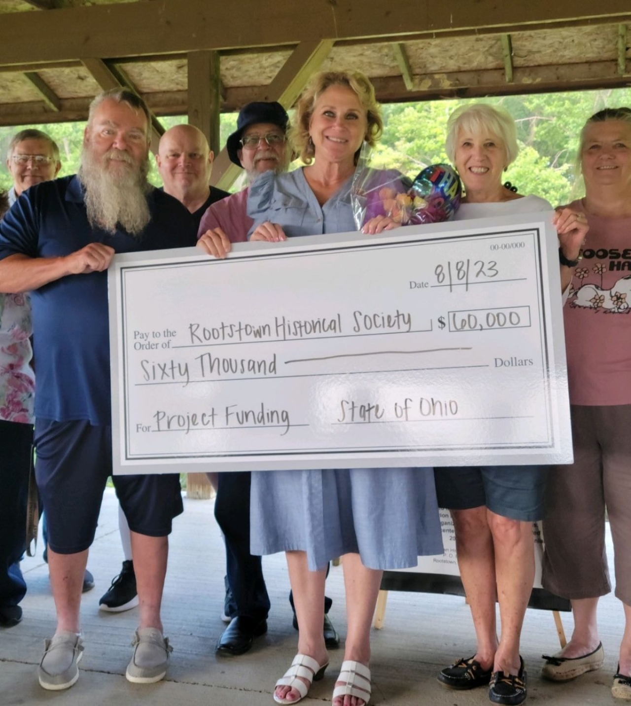 Pavliga Presents State Funding to Rootstown Historical Society