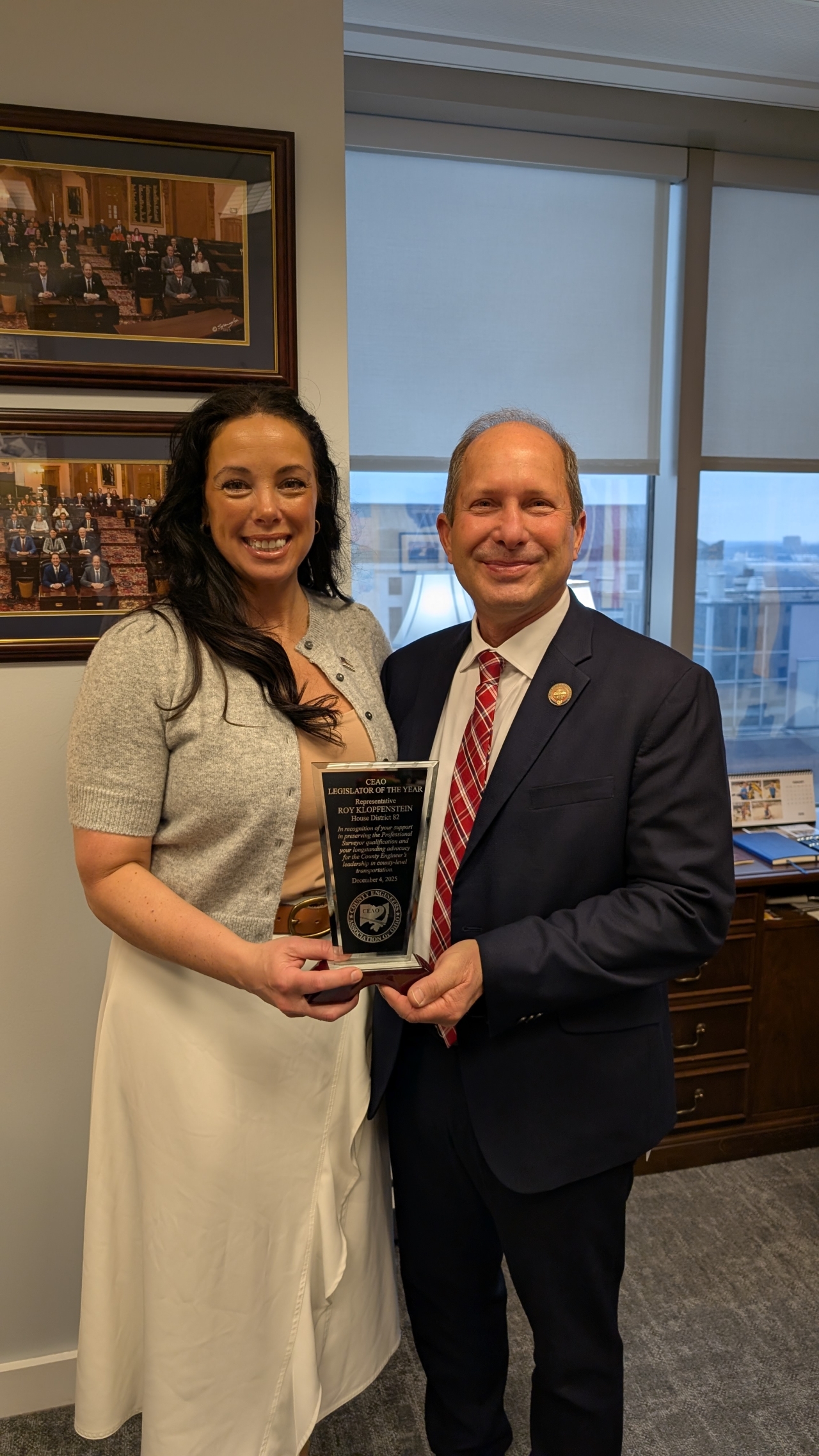 Representative Klopfenstein Honored as 2025 Legislator of the Year by County Engineers Association of Ohio